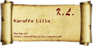 Karaffa Lilla névjegykártya
